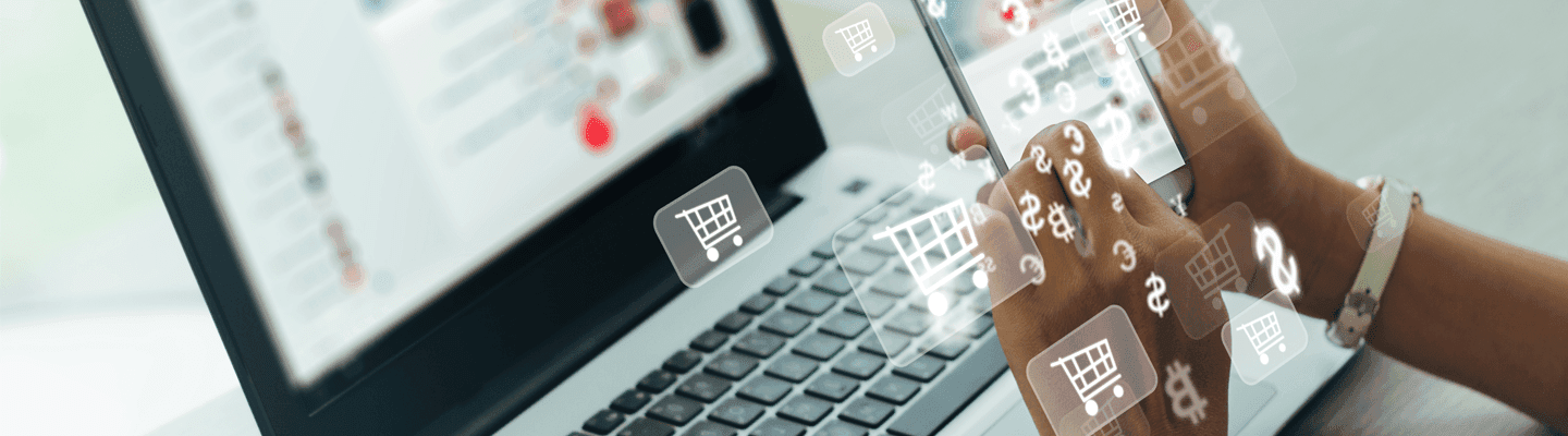 Feature image of person shopping online with phone and laptop